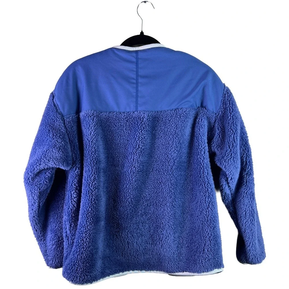Nike Sherpa Fleece Collarless Line Women's Small Blue Gorpcore Streetwear